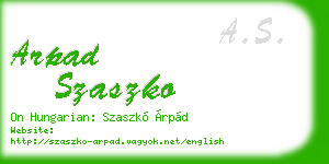 arpad szaszko business card