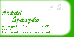 arpad szaszko business card